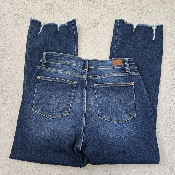 Judy Blue | Bootcut Frayed Hem Denim Jeans, Womens 16W - Picture 4 of 7